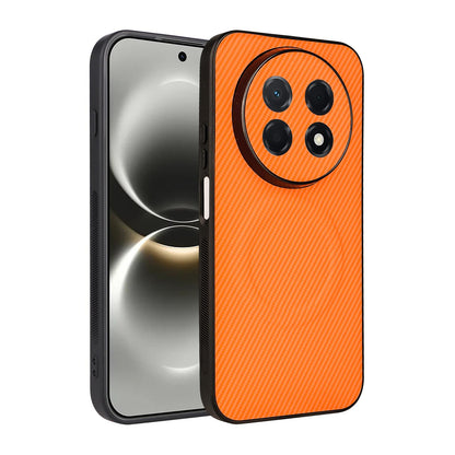 For Huawei nova 15 Max / Enjoy 90 Pro Max Precise Cutout Carbon Fiber Texture Vegan Leather Phone Case - Orange - EDA009801406A