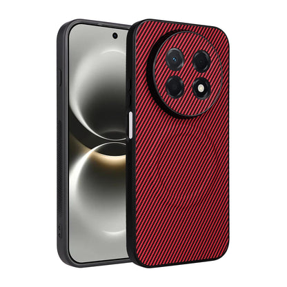 For Huawei nova 15 Max / Enjoy 90 Pro Max Precise Cutout Carbon Fiber Texture Vegan Leather Phone Case - Red - EDA009801406B