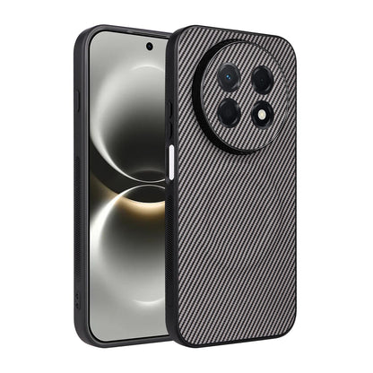 For Huawei nova 15 Max / Enjoy 90 Pro Max Precise Cutout Carbon Fiber Texture Vegan Leather Phone Case - Grey - EDA009801406C
