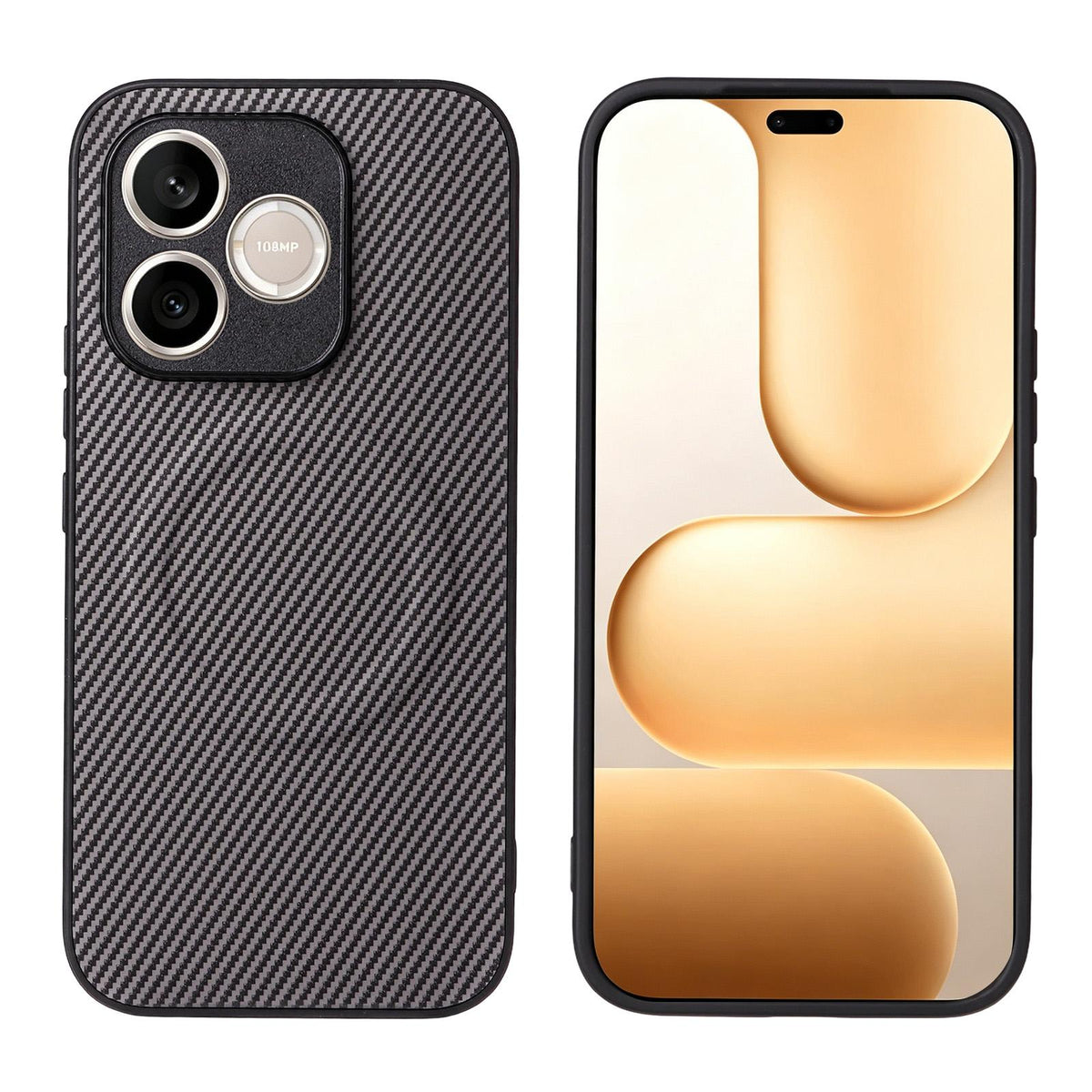 For Honor 600 Lite Global Precise Cutout Carbon Fiber Texture Vegan Leather Phone Case - Grey - EDA009801501C