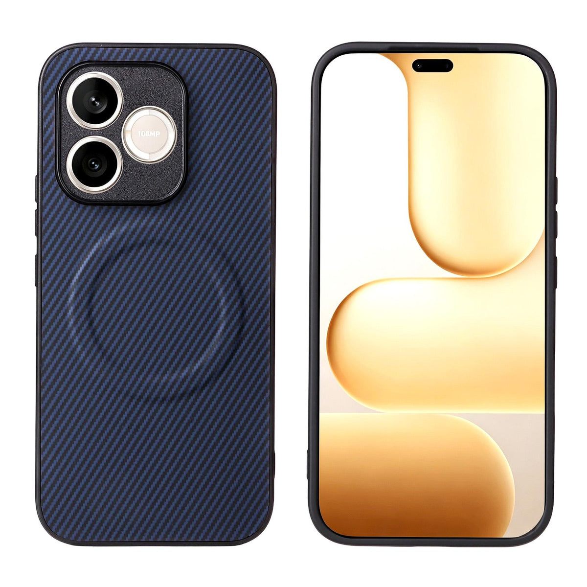 For Honor 600 Lite Global Precise Cutout Carbon Fiber Texture Vegan Leather Phone Case - Blue - EDA009801501D
