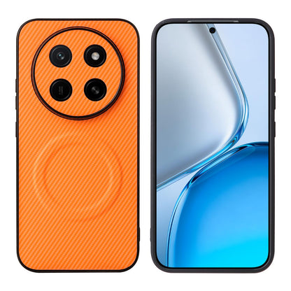 For Honor X80 Pro Max 5G Precise Cutout Carbon Fiber Texture Vegan Leather Phone Case - Orange - EDA009801511A