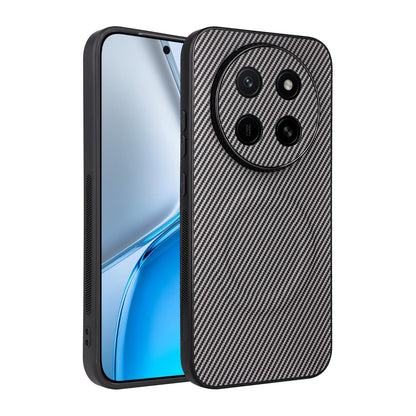 For Honor X80 Pro Max 5G Precise Cutout Carbon Fiber Texture Vegan Leather Phone Case - Grey - EDA009801511C