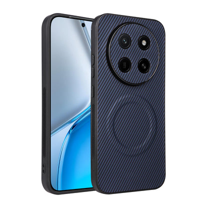 For Honor X80 Pro Max 5G Precise Cutout Carbon Fiber Texture Vegan Leather Phone Case - Blue - EDA009801511D