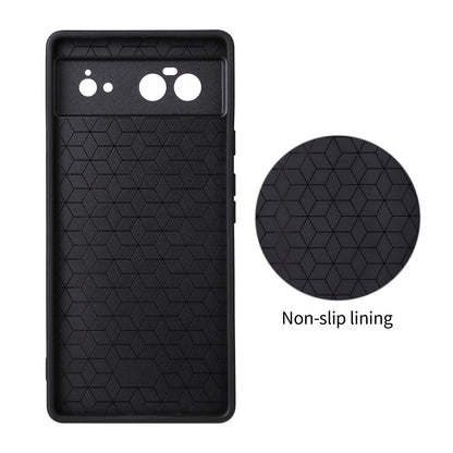 For Google Pixel 6 Precise Cutout Carbon Fiber Texture Vegan Leather Phone Case - Red - EDA009801702B