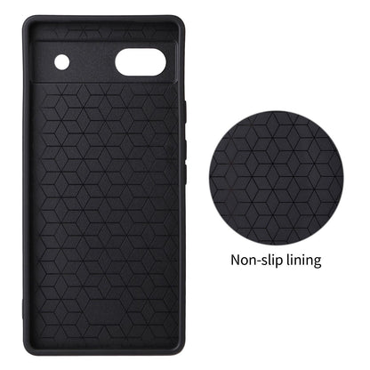 For Google Pixel 6a Precise Cutout Carbon Fiber Texture Vegan Leather Phone Case - Red - EDA009801703B