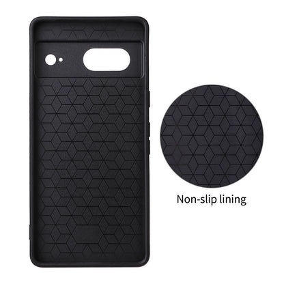 For Google Pixel 7 Precise Cutout Carbon Fiber Texture Vegan Leather Phone Case - Red - EDA009801705B