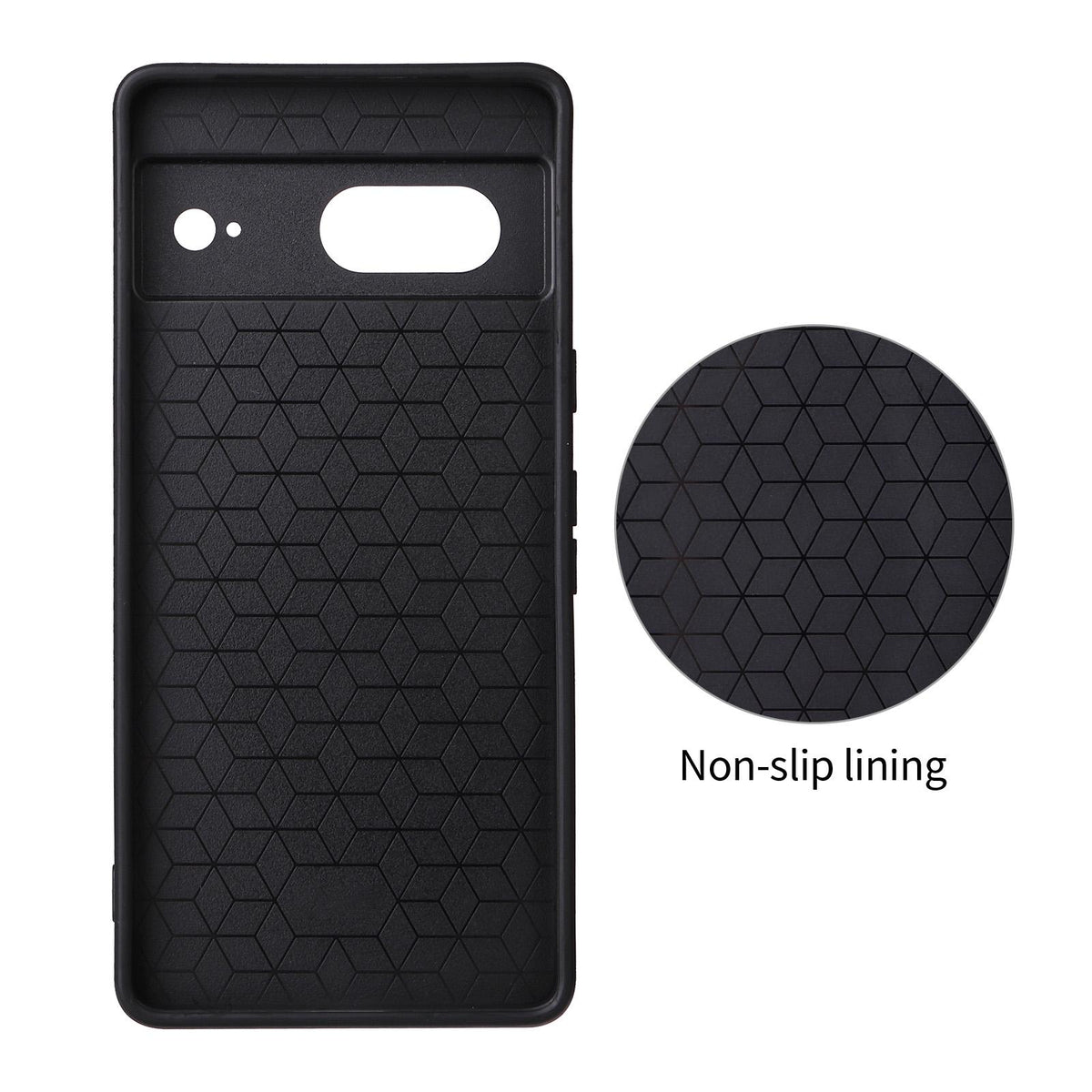 For Google Pixel 7 Precise Cutout Carbon Fiber Texture Vegan Leather Phone Case - Grey - EDA009801705C