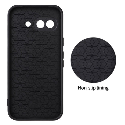 For Google Pixel 9a Precise Cutout Carbon Fiber Texture Vegan Leather Phone Case - Grey - EDA009801712C
