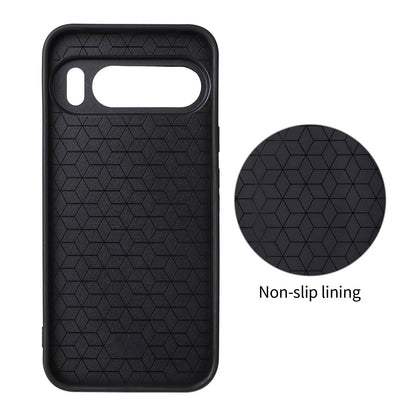 For Google Pixel 10 Pro XL Precise Cutout Carbon Fiber Texture Vegan Leather Phone Case - Blue - EDA009801713D