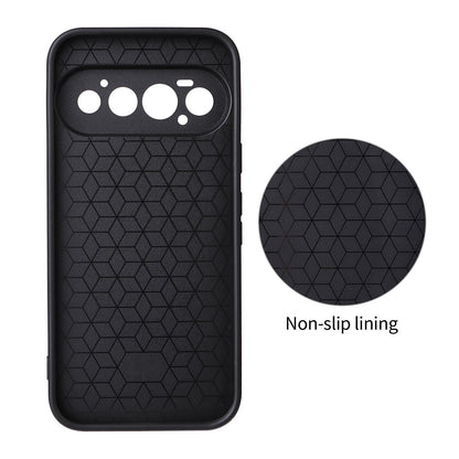 For Google Pixel 11 Pro Precise Cutout Carbon Fiber Texture Vegan Leather Phone Case - Orange - EDA009801717A
