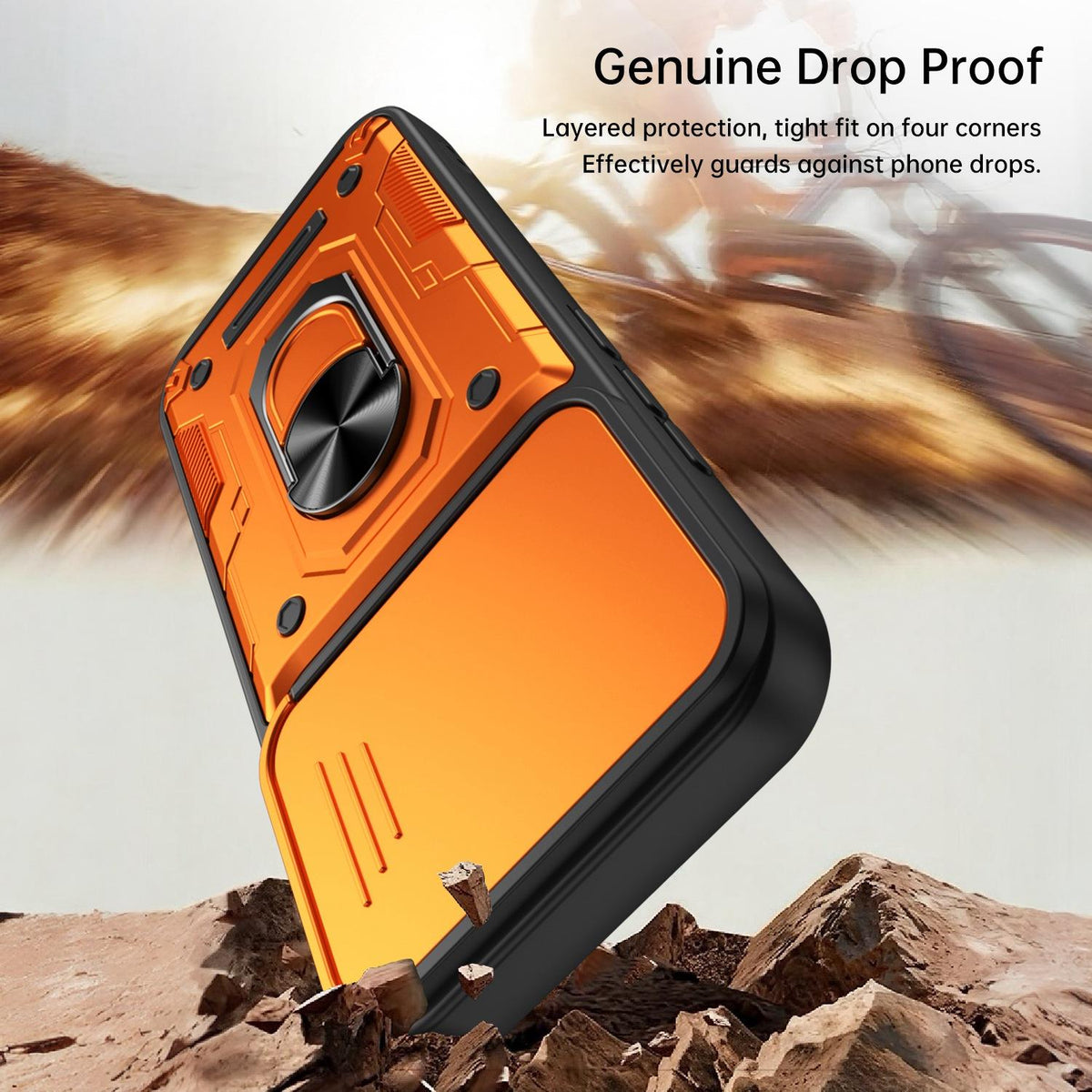 For Xiaomi 17 Nanshan Armor Sliding Camshield Ring Holder Phone Case - Blue - EDA009801801B