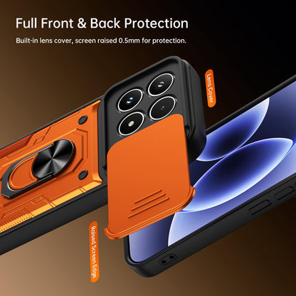 For Xiaomi 17 Nanshan Armor Sliding Camshield Ring Holder Phone Case - Purple - EDA009801801E