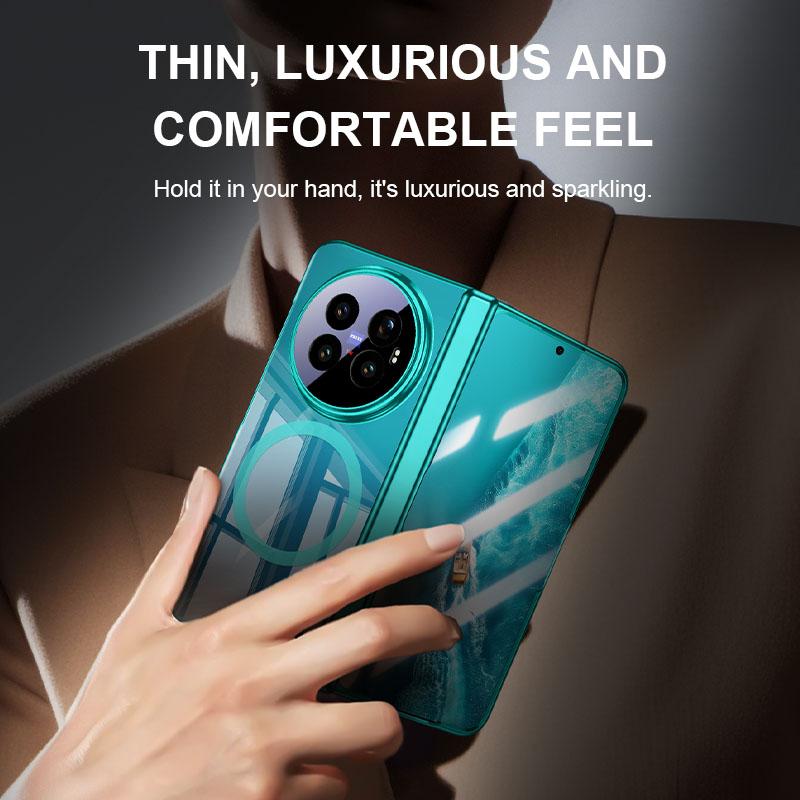 For vivo X Fold6 5G Electroplating Transparent Shockproof Magnetic Phone Case - Silver - EDA009803601A