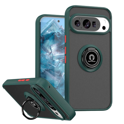 For Google Pixel 11 / 11 Pro Q Shadow 1 Series TPU + PC Phone Case with Ring - Dark Green - EDA009803902C