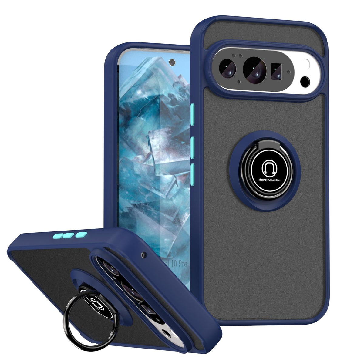 For Google Pixel 11 / 11 Pro Q Shadow 1 Series TPU + PC Phone Case with Ring - Royal Blue - EDA009803902D