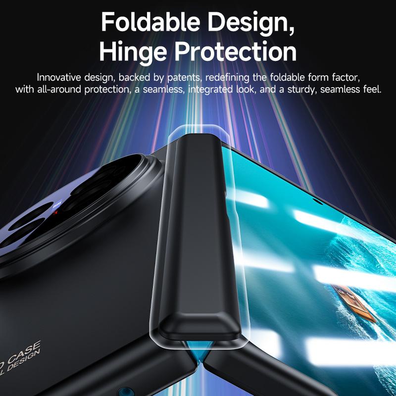 For vivo X Fold6 5G Skin Feel Frosted Spray-Coated PC Hinge Integrated Film Phone Case - Black - EDA009804001A