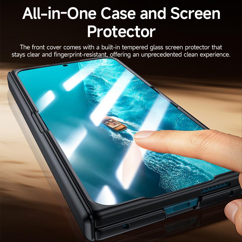 For vivo X Fold6 5G Skin Feel Frosted Spray-Coated PC Hinge Integrated Film Phone Case - Black - EDA009804001A