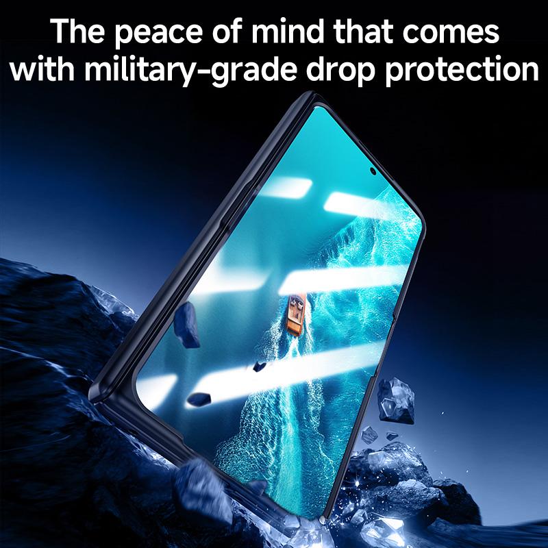 For vivo X Fold6 5G Skin Feel Frosted Spray-Coated PC Hinge Integrated Film Phone Case - Black - EDA009804001A