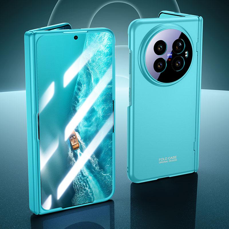 For vivo X Fold6 5G Skin Feel Frosted Spray-Coated PC Hinge Integrated Film Phone Case - Blue - EDA009804001C