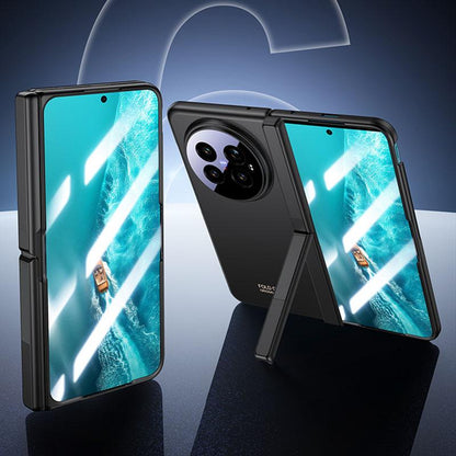 For vivo X Fold6 5G Skin Feel Frosted Spray-Coated PC Hinge Holder Integrated Film Phone Case - Black - EDA009804101A