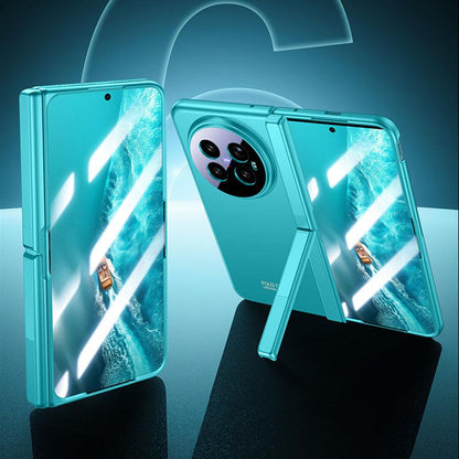 For vivo X Fold6 5G Skin Feel Frosted Spray-Coated PC Hinge Holder Integrated Film Phone Case - Blue - EDA009804101C