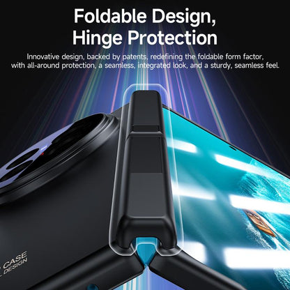 For vivo X Fold6 5G Skin Feel Frosted Spray-Coated PC Hinge Holder Integrated Film Phone Case - Blue - EDA009804101C