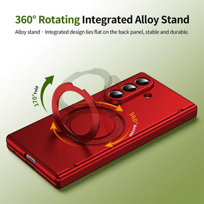 For Galaxy Z Fold8 Ultra 5G Rotation Magnetic Ring Holder Hinge Integrated Film Phone Case - Red - EDA009804302F