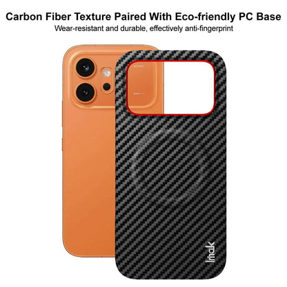 For Honor 600 Global / 600 Pro Global imak Ruiyi Series Red Ring Carbon Fiber Texture Magnetic Phone Case - Black - EDA009804901A