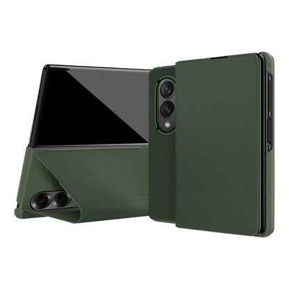 For  Galaxy Z Fold8 5G Kevlar-Texture Vegan Leather Phone Case with Holder - Green - EDA009805001A