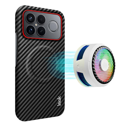 For Redmi K90 Pro Max / Poco F8 Ultra 5G imak Ruiyi Series Red Ring Carbon Fiber Texture Magnetic Phone Case(Black)