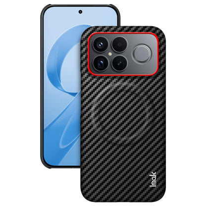 For Redmi K90 Pro Max / Poco F8 Ultra 5G imak Ruiyi Series Red Ring Carbon Fiber Texture Magnetic Phone Case(Black)