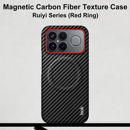 For Redmi K90 Pro Max / Poco F8 Ultra 5G imak Ruiyi Series Red Ring Carbon Fiber Texture Magnetic Phone Case(Black)