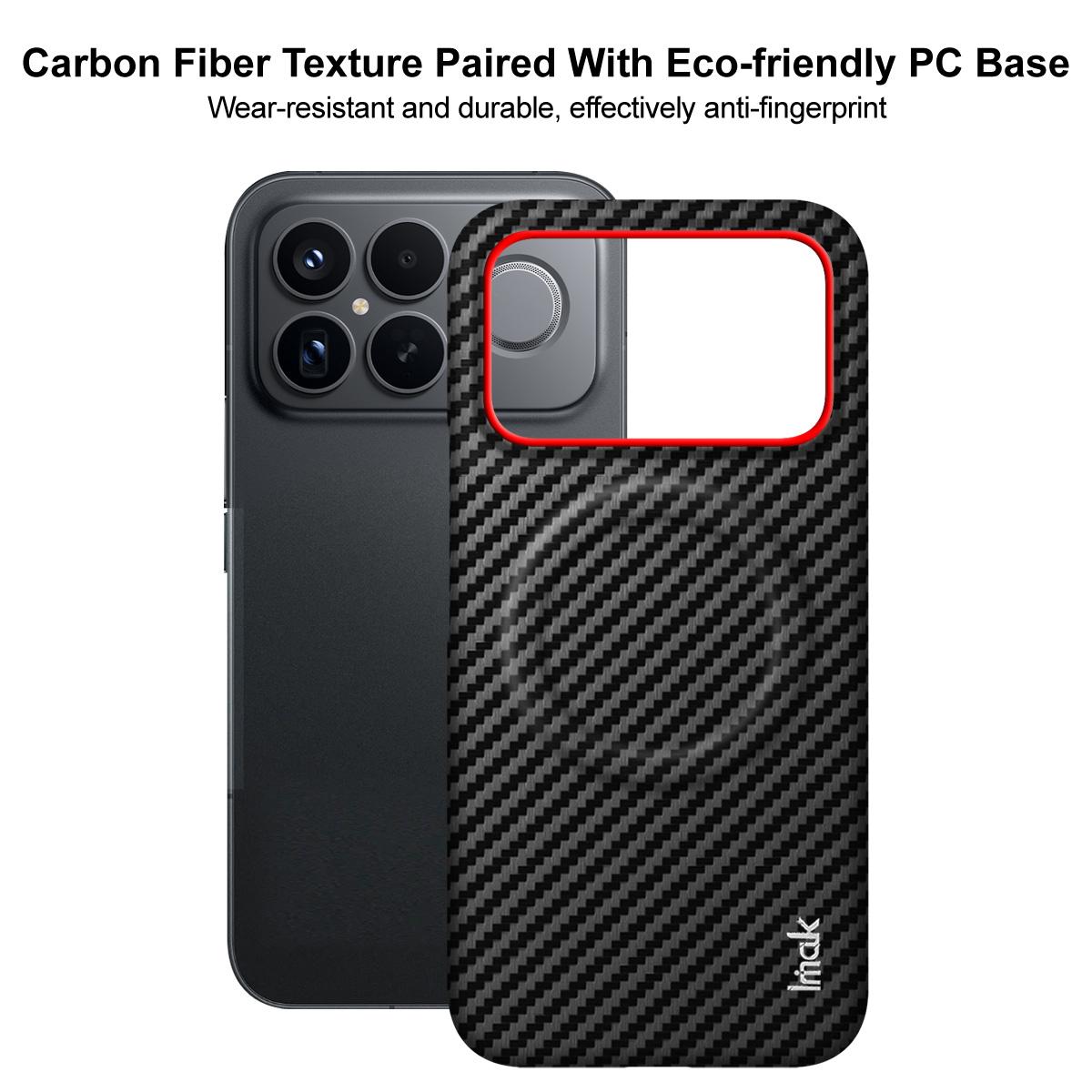 For Redmi K90 Pro Max / Poco F8 Ultra 5G imak Ruiyi Series Red Ring Carbon Fiber Texture Magnetic Phone Case(Black)