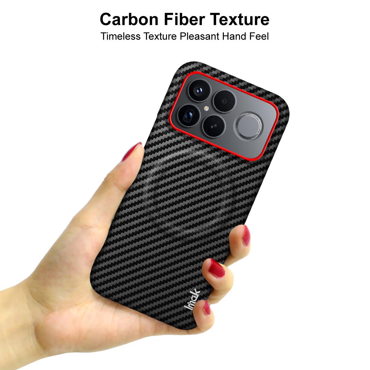 For Redmi K90 Pro Max / Poco F8 Ultra 5G imak Ruiyi Series Red Ring Carbon Fiber Texture Magnetic Phone Case(Black)
