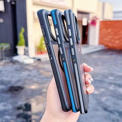 For Motorola Edge 60 Fusion Dual Color Skin Feel Magnetic Phone Case - Blue - EDA009806501C