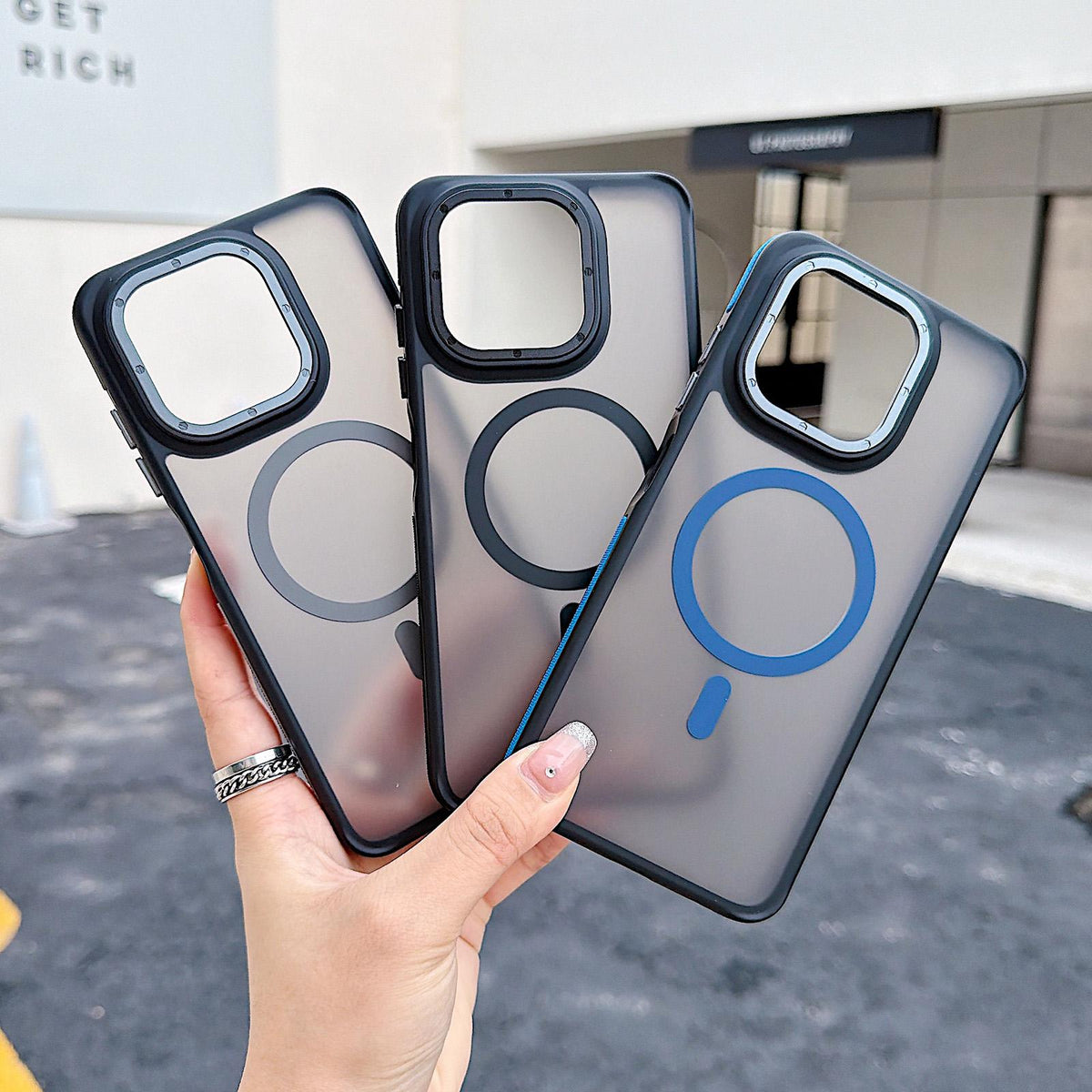 For ZTE Blade A35 / A55 Dual Color Skin Feel Magnetic Phone Case - Black - EDA009807701A
