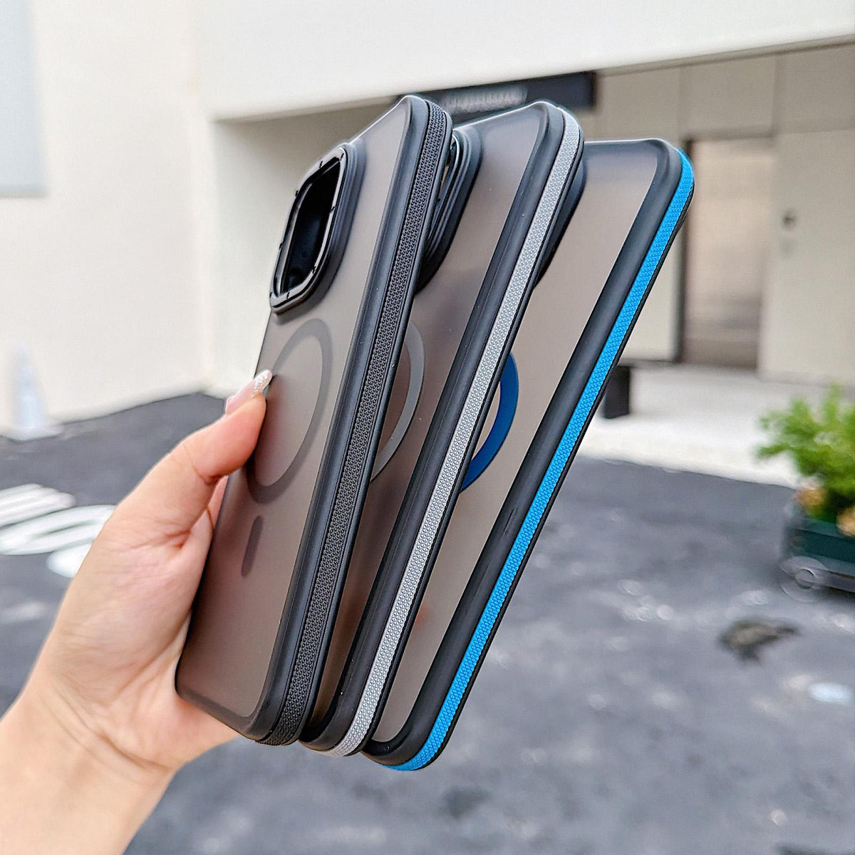 For ZTE Blade A35 / A55 Dual Color Skin Feel Magnetic Phone Case - Black - EDA009807701A