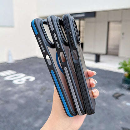 For ZTE Blade A35 / A55 Dual Color Skin Feel Magnetic Phone Case - Black - EDA009807701A