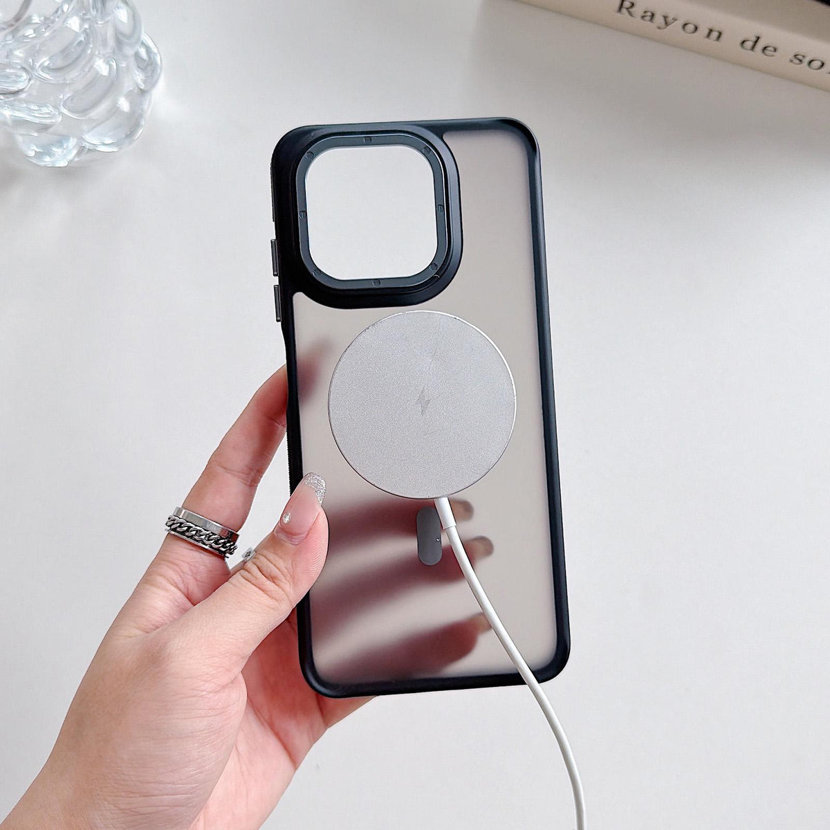 For ZTE Blade A35 / A55 Dual Color Skin Feel Magnetic Phone Case - Black - EDA009807701A