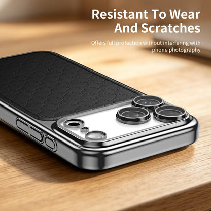 For iPhone 14 Pro Rhombus Texture Magnetic Vegan Leather Phone Case - White - EDA009808102A