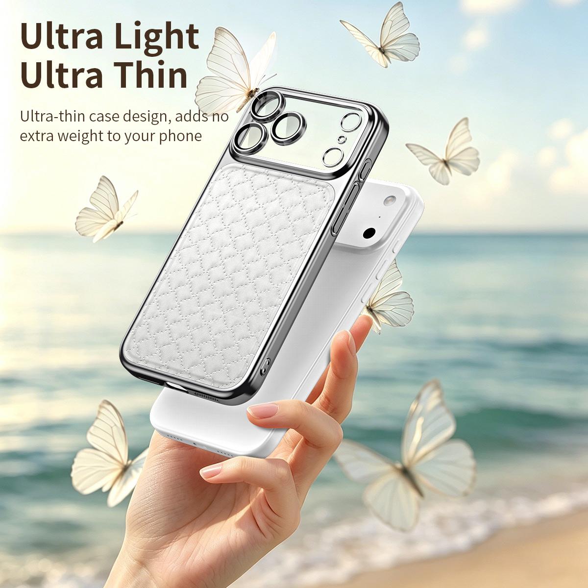 For iPhone 15 Pro Max Rhombus Texture Magnetic Vegan Leather Phone Case - Red - EDA009808106C