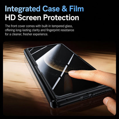 For Huawei Mate X6 Transparent Lens Holder Hinge Integrated Film Phone Case - Red - EDA009809101B