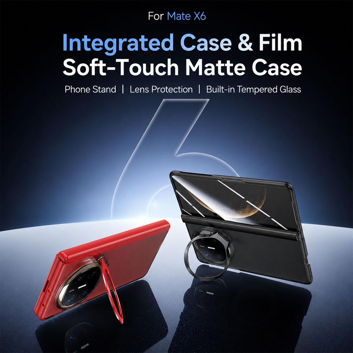 For Huawei Mate X6 Transparent Lens Holder Hinge Integrated Film Phone Case - Silver - EDA009809101D