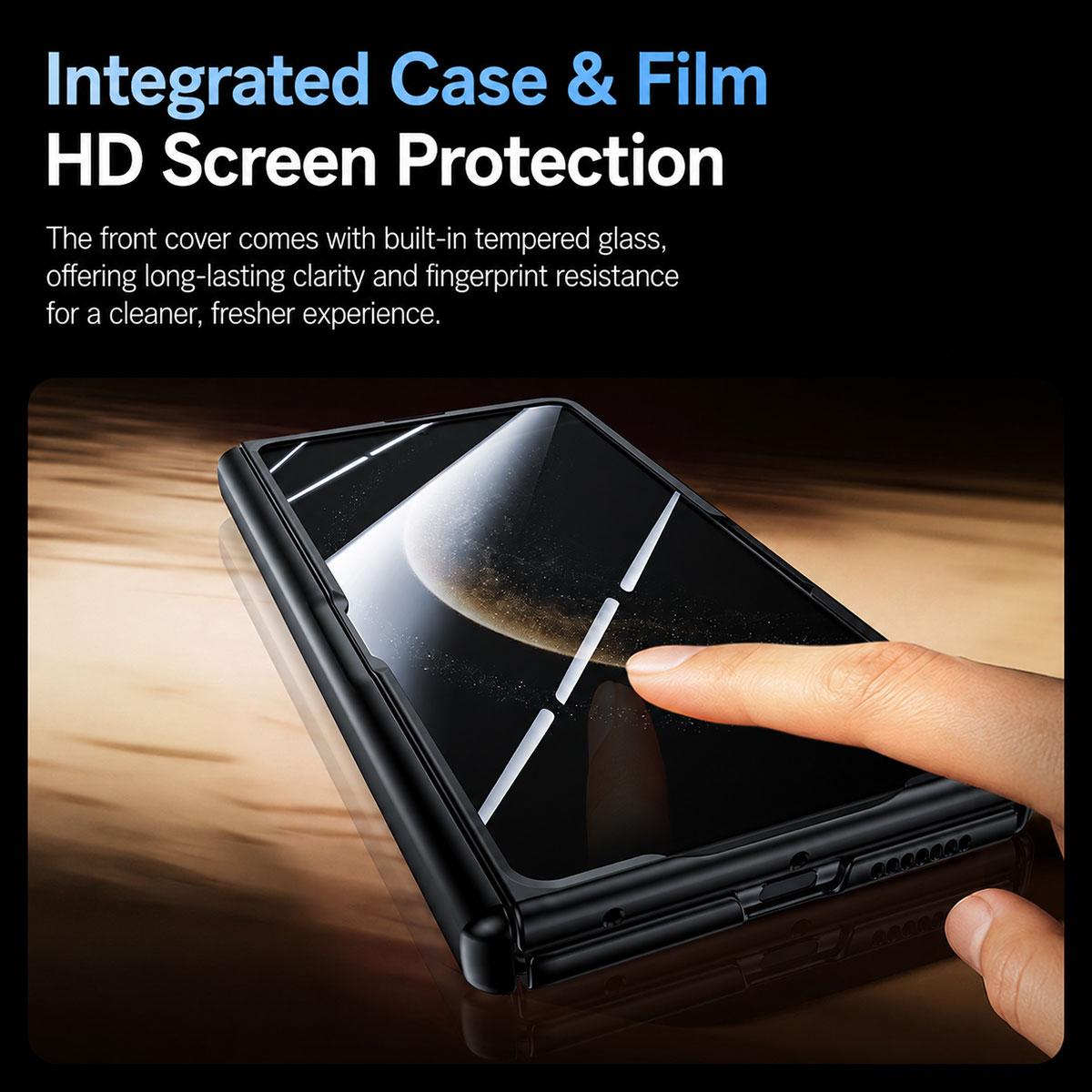 For Huawei Mate X6 Transparent Lens Holder Hinge Integrated Film Phone Case - Silver - EDA009809101D