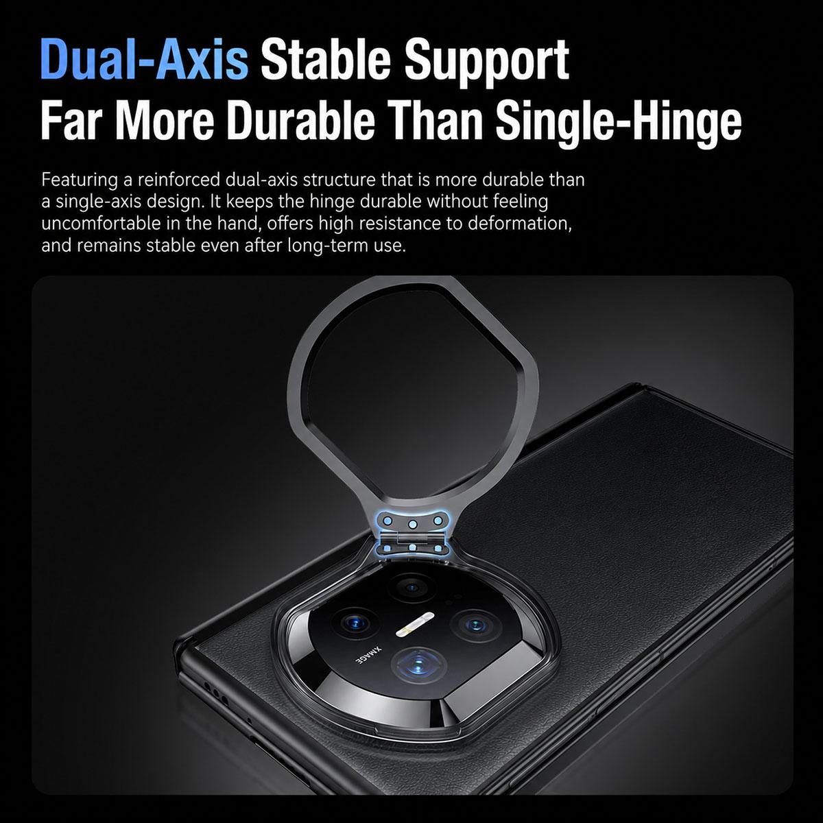 For Huawei Mate X7 Transparent Lens Holder Hinge Integrated Film Phone Case - Black - EDA009809201A