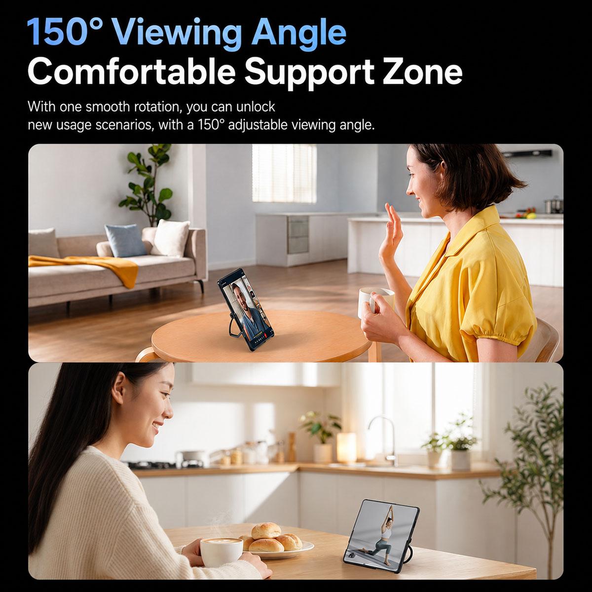 For Huawei Mate X7 Transparent Lens Holder Hinge Integrated Film Phone Case - Black - EDA009809201A