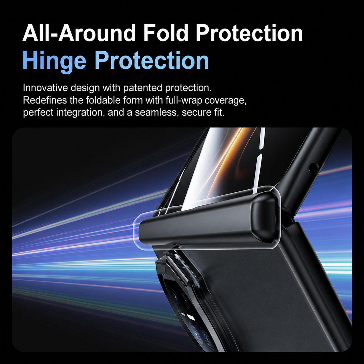 For Huawei Mate X7 Transparent Lens Holder Hinge Integrated Film Phone Case - Red - EDA009809201B