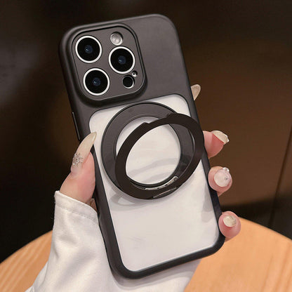 For iPhone 13 Pro Dopamine Rotation Pivot Holder Phone Case - Black - EDA009814713E