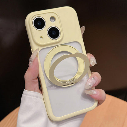 For iPhone 13 Dopamine Rotation Pivot Holder Phone Case - Yellow - EDA009814714A